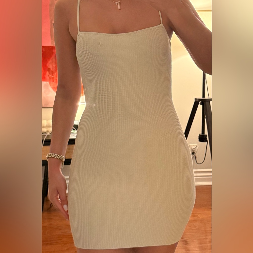 Babaton Strapless Cream Dress